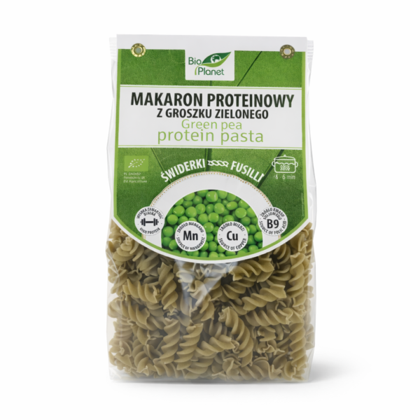 Makaron proteinowy z zielonego groszku - świderki