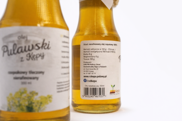 Olej rzepakowy tłoczony nierafinowany Puławski z Kępy